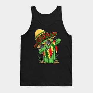 Dabbing Cactus Cinco De Mayo Mexican poncho Boys Kids Men Tank Top